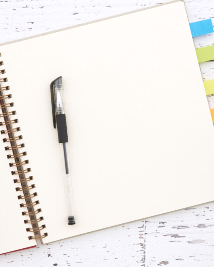 An open notebook ready for the month’s plan